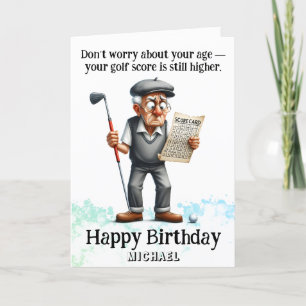 *~* Gamla Åldersman - AP94 Golf Birthday Card Tack Kort