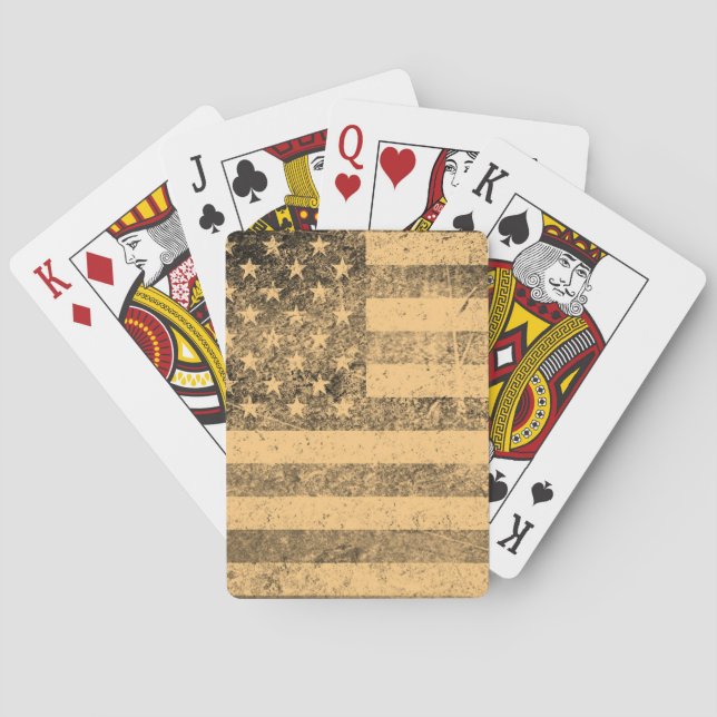 Gamla amerikanska Flagga Grunge Kortlek (Baksidan)