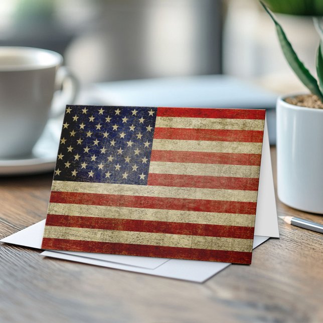 Gamla amerikanska Flagga - Patriotic Hälsning Kort (Custom Greeting Card)