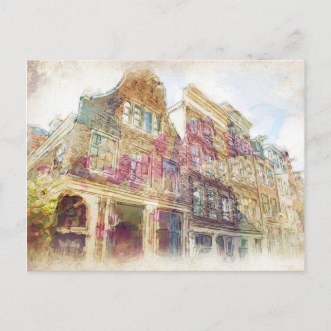 Gamla Amsterdams gator Vykort (Framsida)