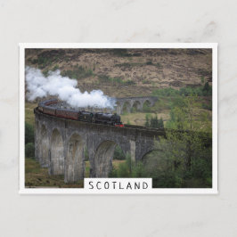 Gamla ånga tåg på Glenfinnan Viaduct Vykort