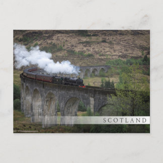 Gamla ånga tåg på Glenfinnan Viaduct Vykort
