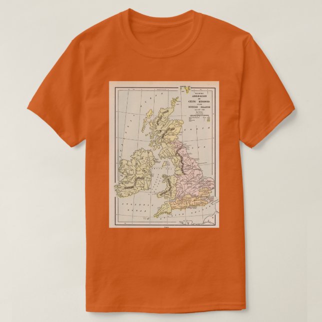 Gamla anglosaxiska brittiska öarna Karta 1901 Vint T Shirt (Design framsida)