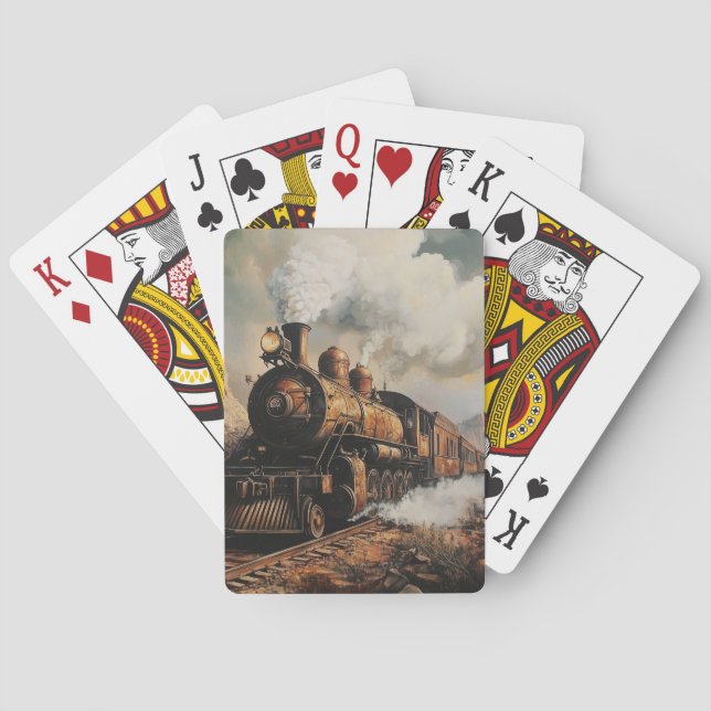 Gamla ångmaskinspelkort casinokort (Baksidan)