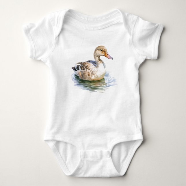 Gamla Anka Swimming i Pond T Shirt (Framsida)