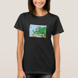 Gamla antika Vintagen Karta Europa T Shirt
