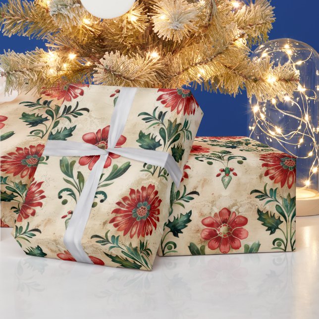 Gamla antikiska juldammar presentpapper (Helgdagar)