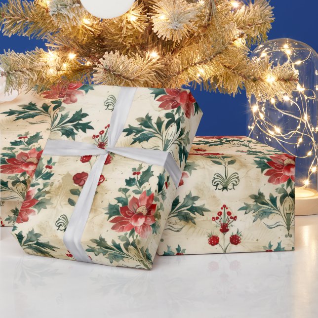 Gamla antikiska juldammar presentpapper (Helgdagar)