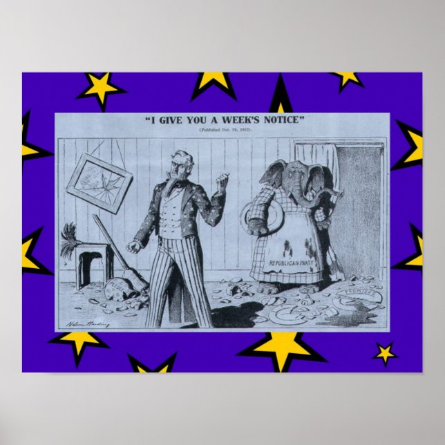 Gamla antirepublikanska Tecknaden farbror Sam & El Poster (Framsidan)