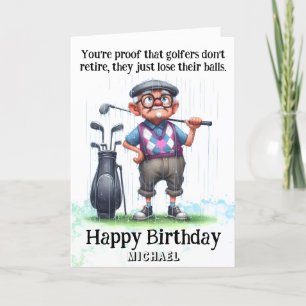 *~* Gamla AP94-Superskojet Man Golf Birthday Card Tack Kort