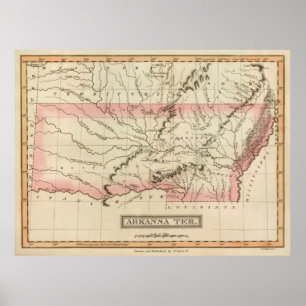Gamla Arkansasområdet Karta (1817) Poster