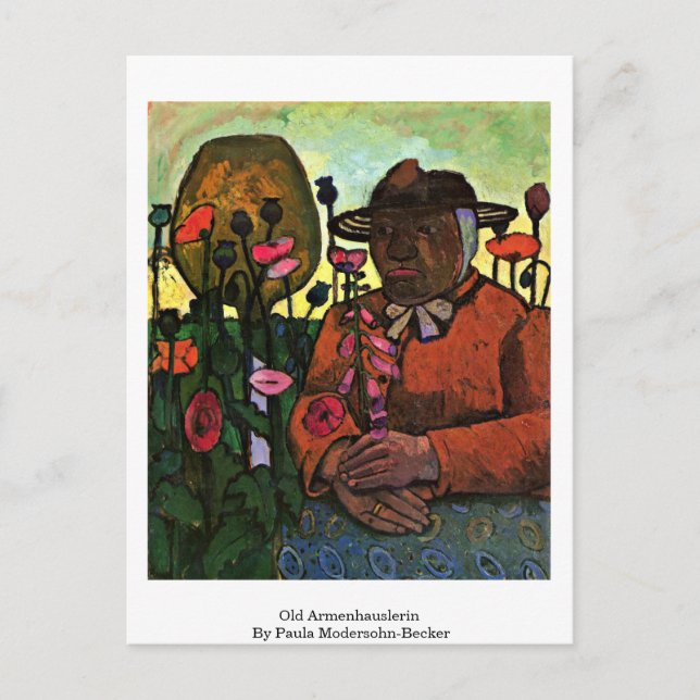 Gamla armenhauslerin av Paula Modersohn-Becker Vykort (Framsida)