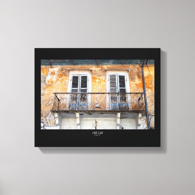 Gamla balkonger i byggnad, Limassol, Cypern poster Canvastryck (Framsida)