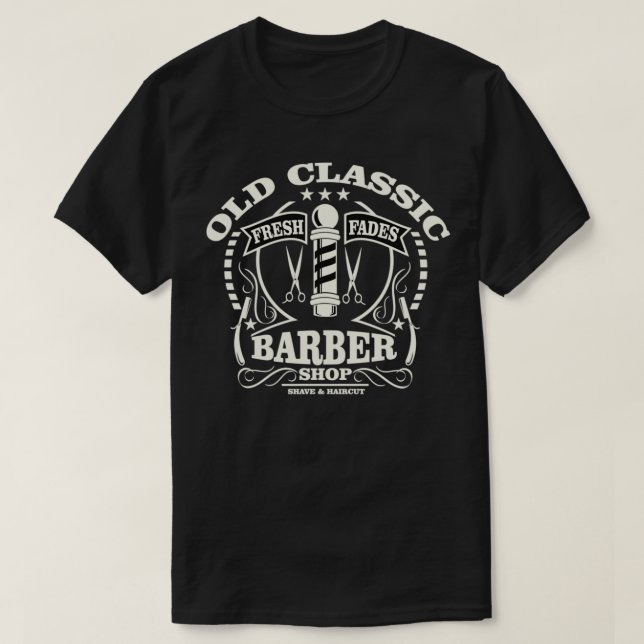 Gamla Barber-Vintagen T Shirt (Design framsida)
