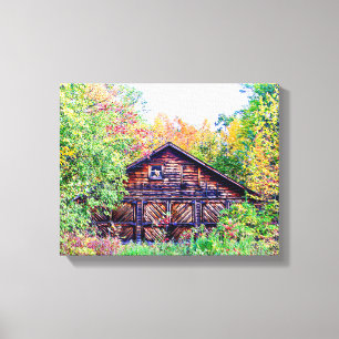 Gamla Barn i Fall Canvastryck