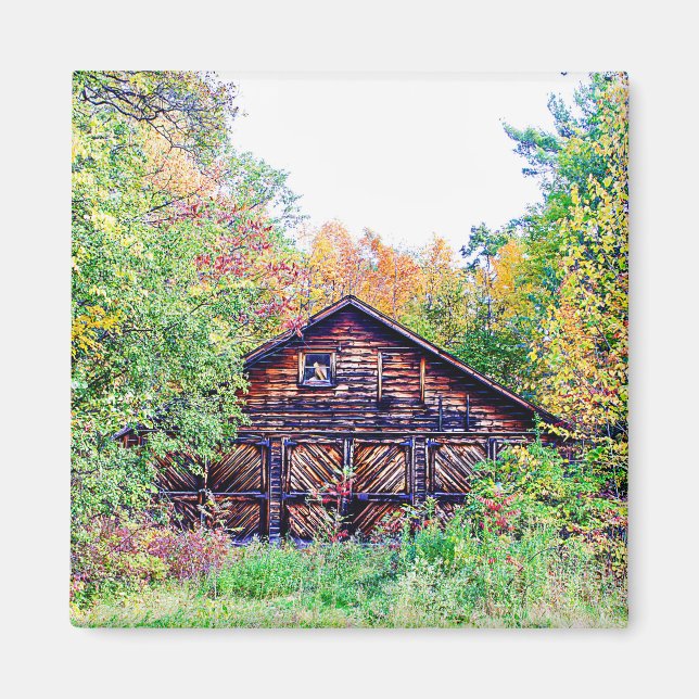 Gamla Barn i Fall Magnet (Framsidan)