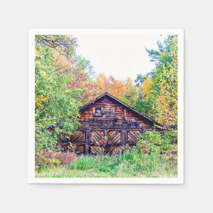 Gamla Barn i Fall Pappersservett
