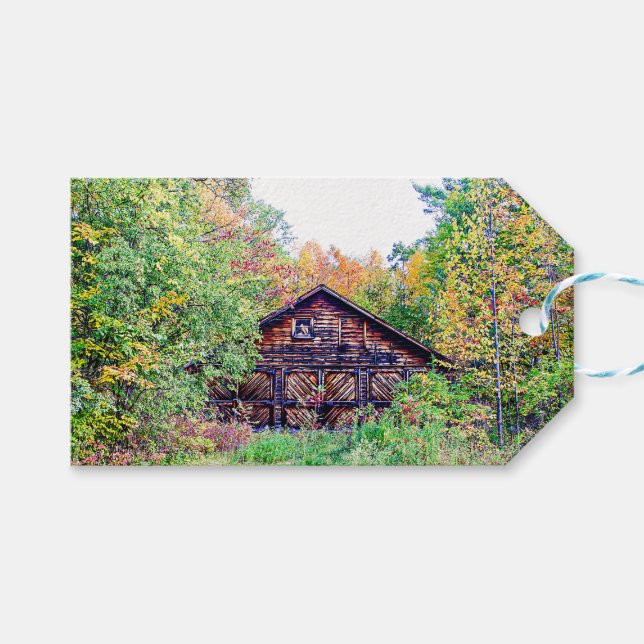 Gamla Barn i Fall Presentetikett (Framsidan (Horisontell))