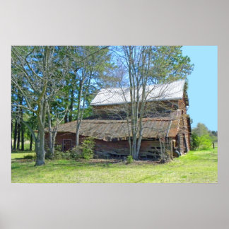 Gamla Barn och traktor Poster