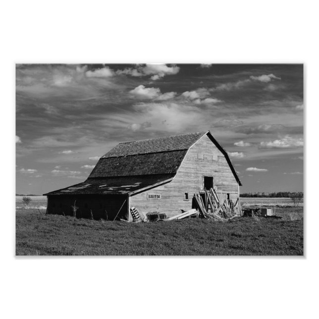 Gamla Barn - Svarta och vita Fototryck (Framsidan)