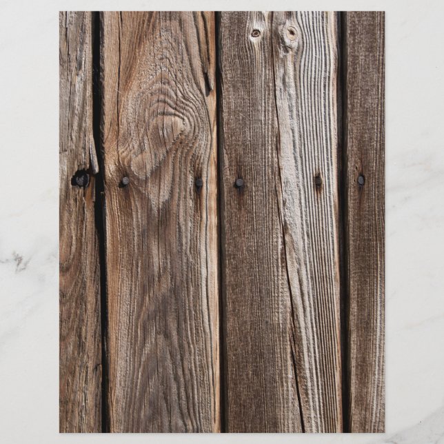 Gamla Barn Wood Rustic Grainy Scrapbook Papper (Framsida)