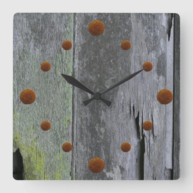 Gamla barn Wood Wall Clock Fyrkantig Klocka (Framsida)