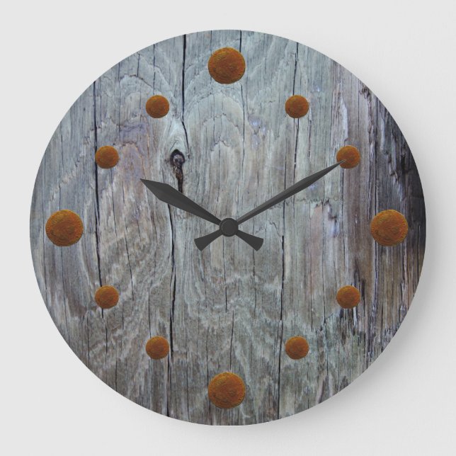 Gamla barn Wood Wall Clock Stor Klocka (Framsida)