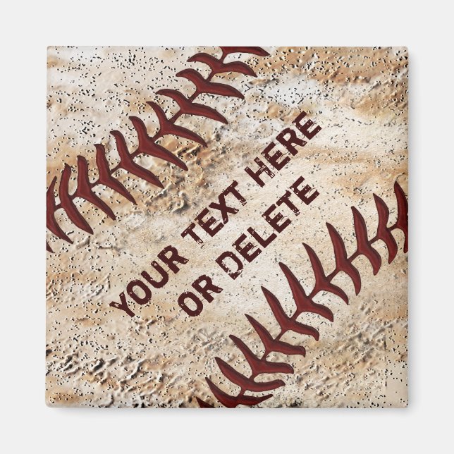 Gamla basebollmagneter, närbild på basebollsting magnet (Framsidan)