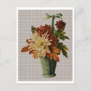 Gamla Basket av blommor Vykort