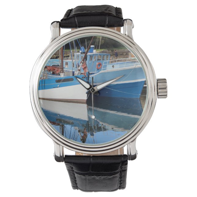 Gamla båtar i Douarnenez Armbandsur (Framsida)