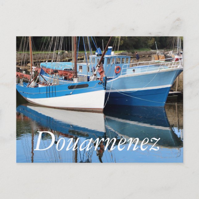 Gamla båtar i Douarnenez hamn Vykort (Framsida)