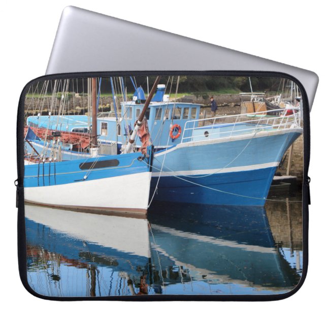 Gamla båtar i Douarnenez Laptop Fodral (Framsidan)
