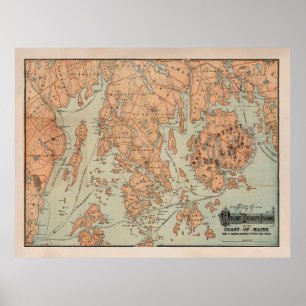 Gamla berget Desert ME Karta (1890) Poster