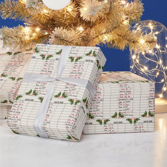 Gamla Bibliotek-kort för 2025 jul Presentpapper (Helgdagar)