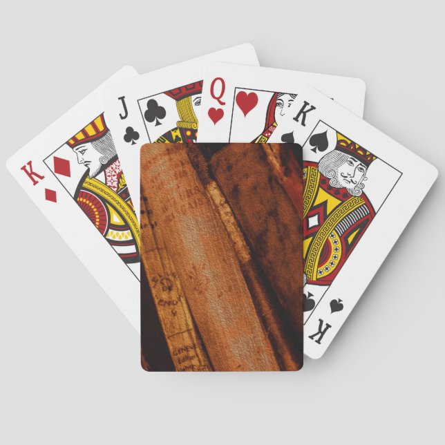 Gamla Bibliotek och Bokar av antiken Casinokort (Baksidan)