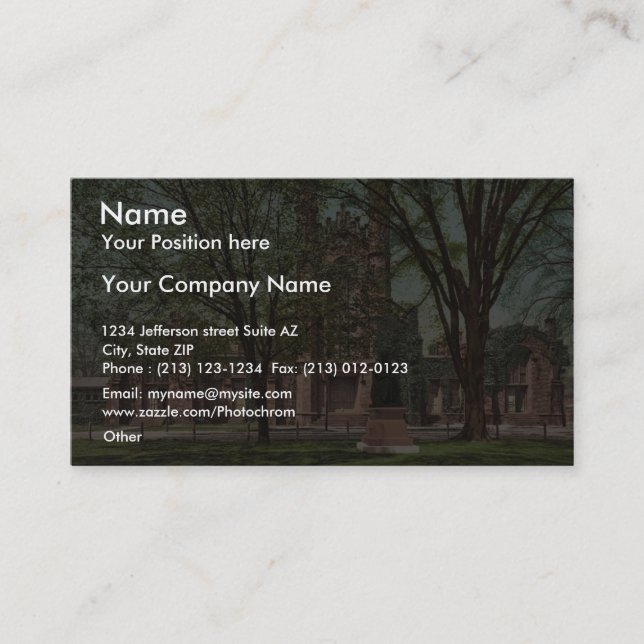 Gamla bibliotek, Yale College-sällsyntet Photochro Visitkort (Framsida)