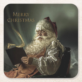 Gamla bild av Jultomten magi i helgdagarna Underlägg Papper Kvadrat