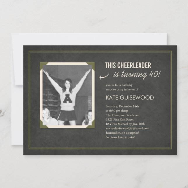 Gamla Bild överraskningsinbjudningar på födelsedag Inbjudningar (Framsida)