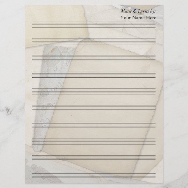 Gamla  Blank Lakan Music 10 Stave (Framsida)