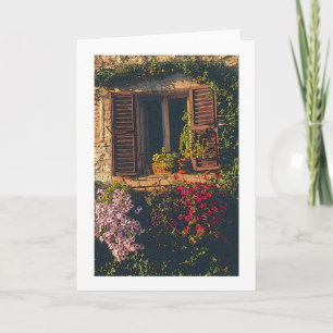 GAMLA BLDG. FÖNSTER MED TRÖDSKÄRM&FLOWE KORT