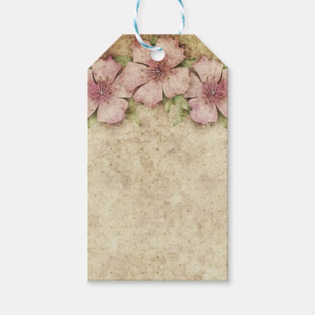 Gamla blommigten Tapet Presentetikett (Framsidan)