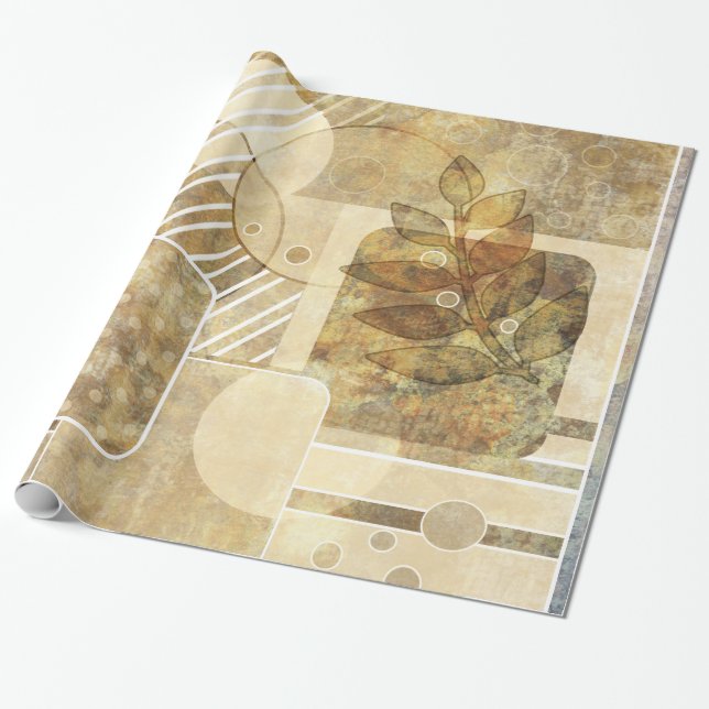 Gamla blommigten Tapet Presentpapper (Utrullad)