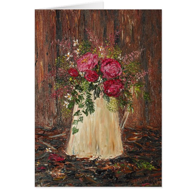 Gamla blommor hälsningskort (Framsidan)