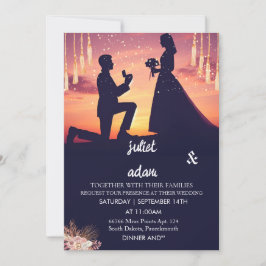 Gamla boho, modern elegant Twilight Bröllop Inbjudningar
