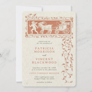 Gamla Bok Cupides inbjudan till Carriage Wedding