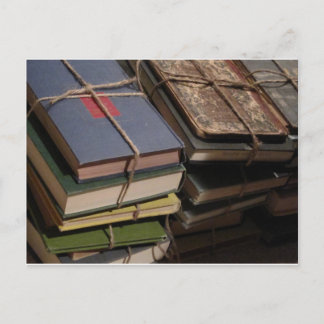 Gamla bok-stacken vykort