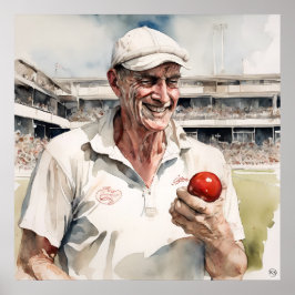 Gamla Bowlers dör aldrig - Archival Cricket Print Poster