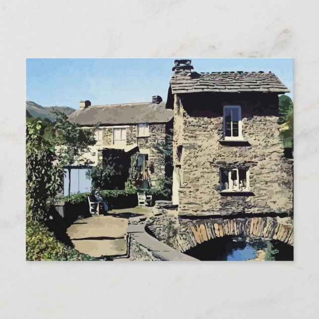 Gamla Bridge House Ambleside Cumbria England Vykort (Framsida)