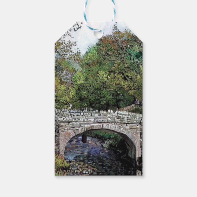 GAMLA BRIDGE OVER RIVER PRESENTETIKETT (Framsidan)