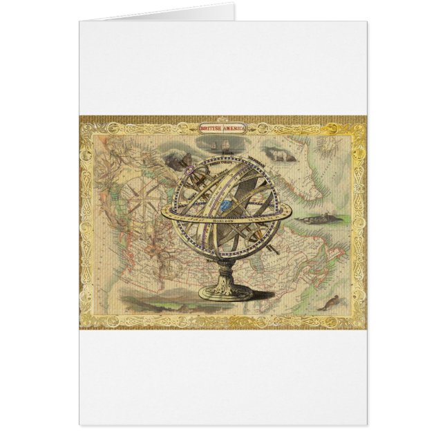 Gamla British America Explore Polar Bear Compass K Hälsningskort (Framsidan)